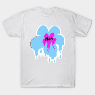 Nah Drippy Flower in Blue and Magenta T-Shirt